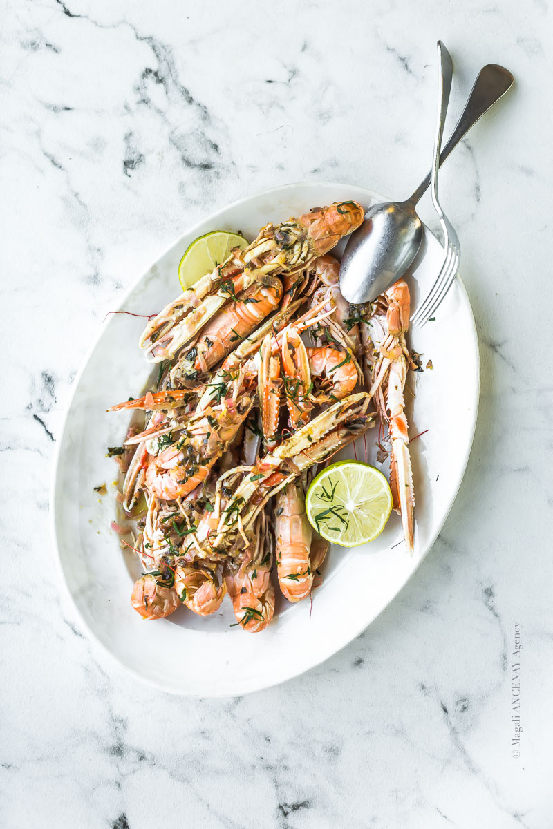 Langoustines au beurre citronné Quatre Saisons Au Jardin